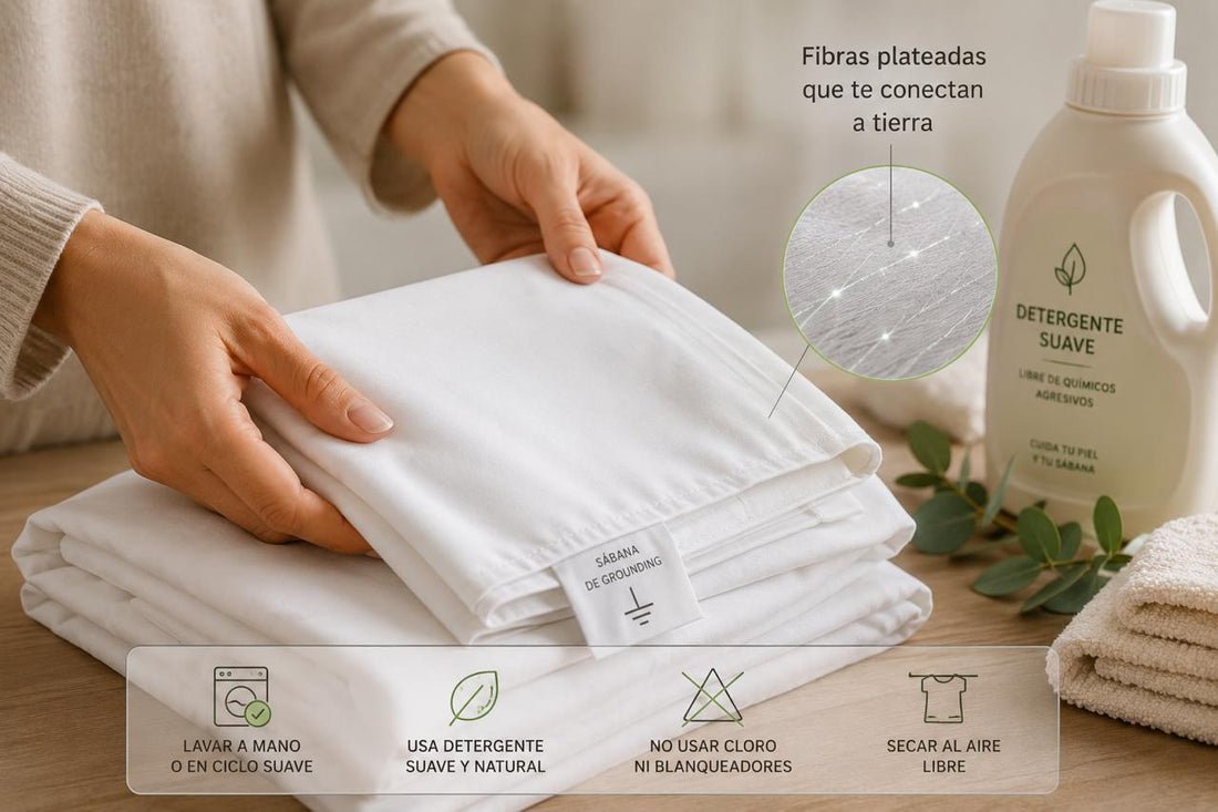 Cómo lavar sábanas de grounding sin dañar los hilos de plata